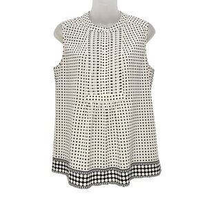 J. Crew Black and Cream Pleated Bib Collar Blouse